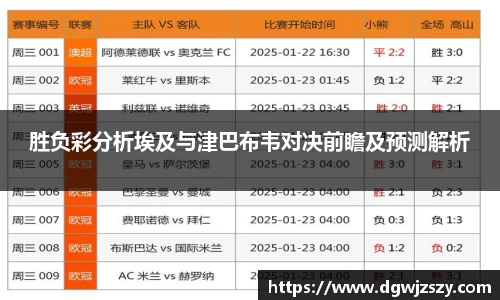 胜负彩分析埃及与津巴布韦对决前瞻及预测解析