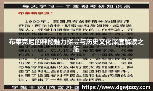 布莱克尼的神秘魅力探寻与历史文化深度解读之旅